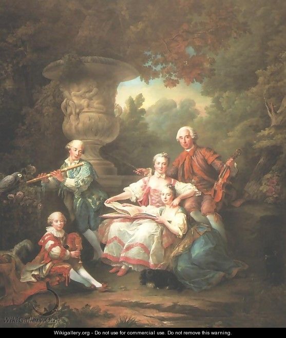 Marquis de Souches and His Family - Francois-Hubert Drouais