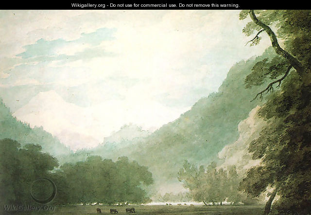 View from the Road between Lake Thun and Unterseen - John Robert Cozens