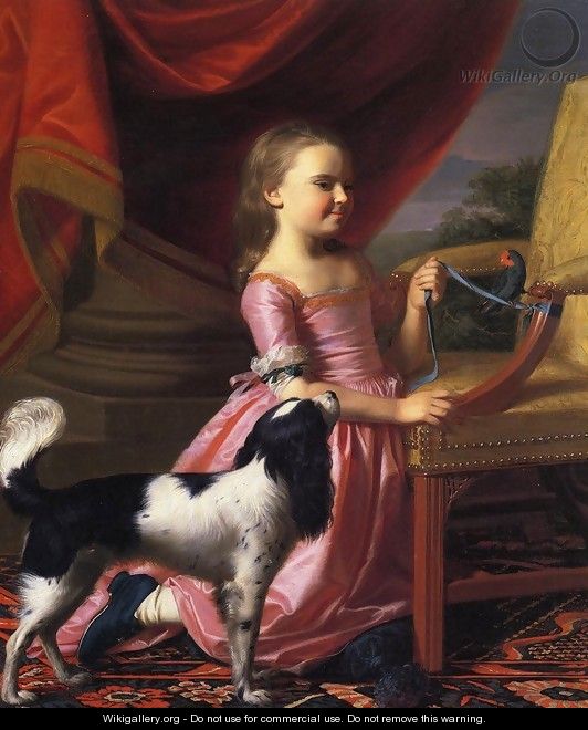 Young Lady with a Bird and Dog - John Singleton Copley