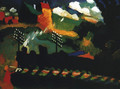 Murnau - View with Railway and Castle (Murnau - Aussicht mit Eisenbahn und Schloss) - Wassily Kandinsky