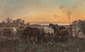 Grazing Horses - Thaddaus von Ajdukiewicz