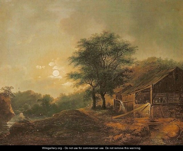 Water-Mill in Moonlight - Jan Jozef Haar