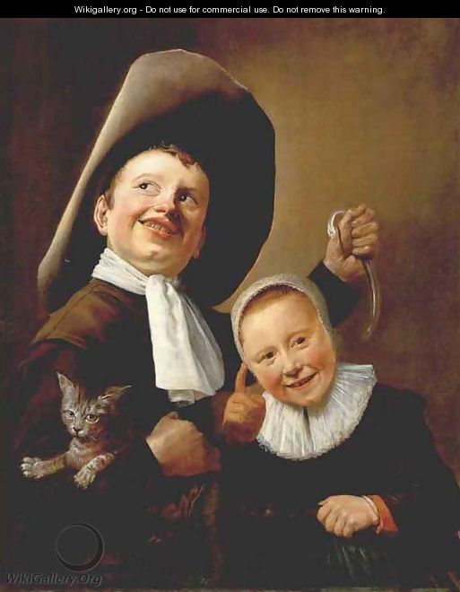 A Boy and a Girl with a Cat and an Eel - Judith Leyster