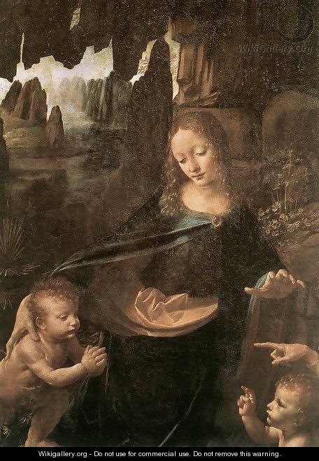 Virgin of the Rocks (detail 1) 1483-86 - Leonardo Da Vinci