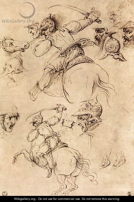 Study of battles on horseback 1503-04 - Leonardo Da Vinci