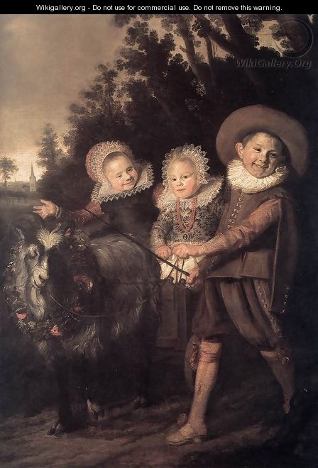 Three Children with a Goat Cart 1620 - Frans Hals