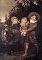 Three Children with a Goat Cart 1620 - Frans Hals