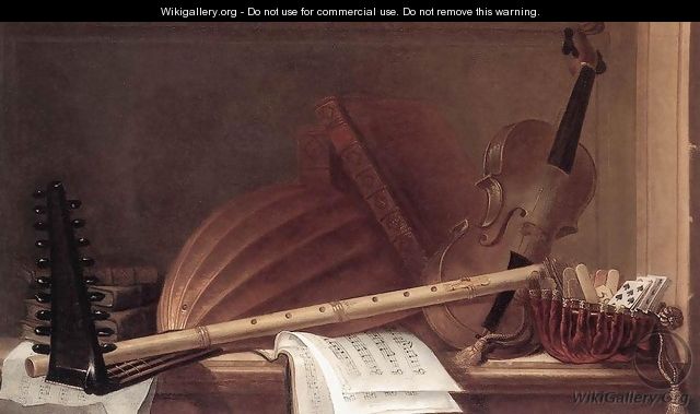 Still-Life of Musical Instruments - Pierre Nicolas Huilliot