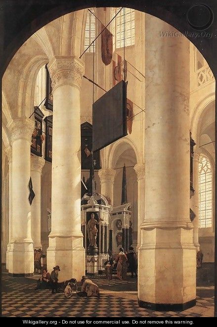 New Church in Delft with the Tomb of Willem the Silent 1650 - Gerard Houckgeest
