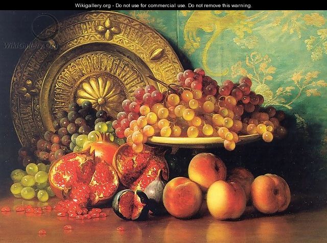 Figs, Pomegranates, Grapes, and Brass Plate 1887 - George Henry Hall