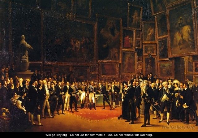 Charles X Distributing Awards to Artists Exhibiting at the Salon of 1824 at the Louvre, 1827 - Francois - Joseph Heim