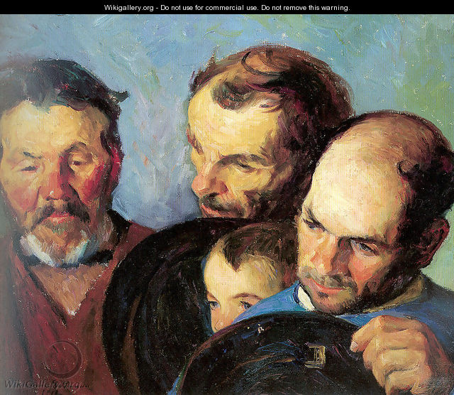 Heads of Three Men and a Boy - Bernhard Gutmann