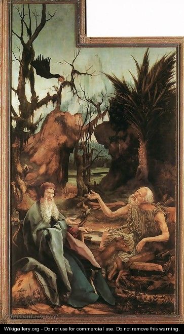 Sts Paul and Antony in the Desert c. 1515 - Matthias Grunewald (Mathis Gothardt)