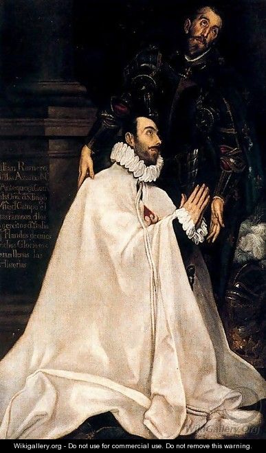 Julian Romero de las Azanas and his Patron Saint 1585-90 - El Greco (Domenikos Theotokopoulos)