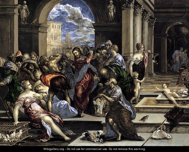 The Purification of the Temple c. 1570 - El Greco (Domenikos Theotokopoulos)