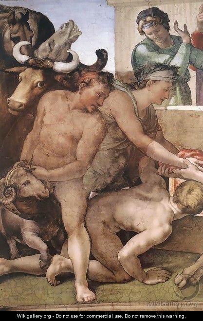 Sacrifice of Noah (detail-1) 1509 - Michelangelo Buonarroti