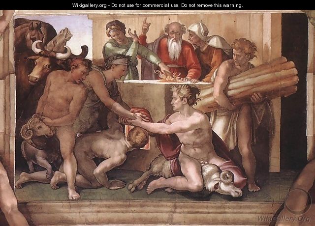 Sacrifice of Noah 1509 - Michelangelo Buonarroti Sacrifice of Noah 1509 - Michelangelo Buonarroti
