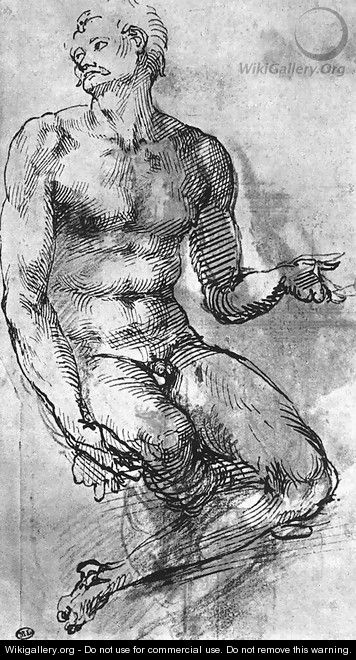 Nude Man from the Front 1510-11 - Michelangelo Buonarroti Nude Man from the Front 1510-11 - Michelangelo Buonarroti