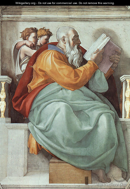 The Prophet Zachariah 1508-12 - Michelangelo Buonarroti The Prophet Zachariah 1508-12 - Michelangelo Buonarroti