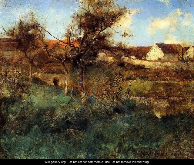 Landscape in Grez 1884 - Willard Leroy Metcalf