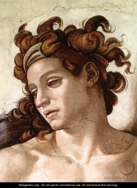 Ignudo -4 (detail) 1509 - Michelangelo Buonarroti