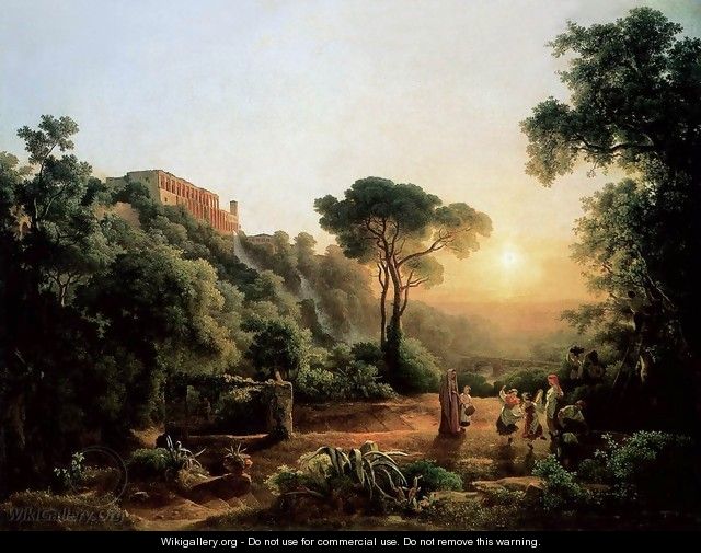 Landscape near Tivoli with Vintager Scens 1846 - Károly, the Elder Markó