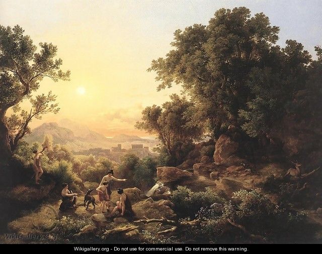 Diana at the Hunt (Hunting Nymphs) 1833 - Károly, the Elder Markó