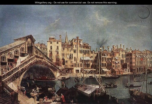 The Rialto Bridge from the Riva del Vin c. 1740 - Michele Marieschi
