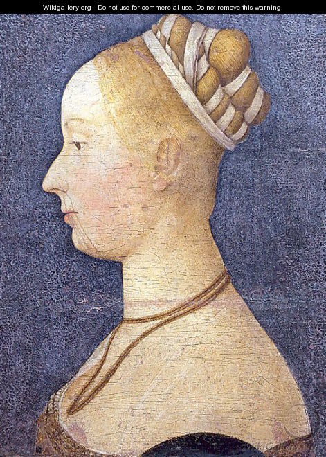 Small Female Portrait Attributed to Angelo Maccagnino 1475 - Angelo Maccagnino