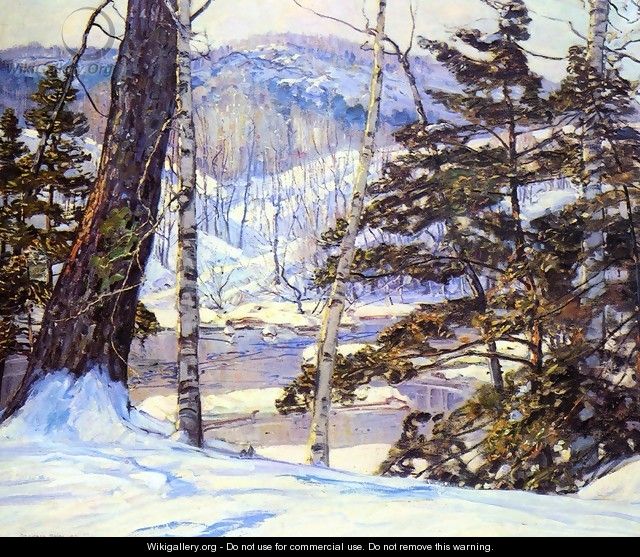 River Bank with Snow - George Gardner Symons