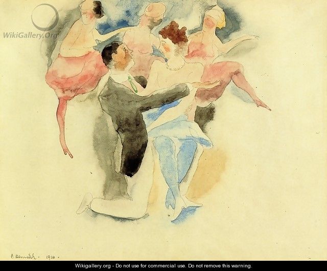 In Vaudeville: Man and Woman with Chorus - Charles Demuth