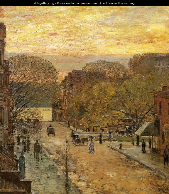 Spring on West 78th Street - Frederick Childe Hassam