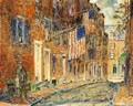 Acorn Street, Boston - Frederick Childe Hassam