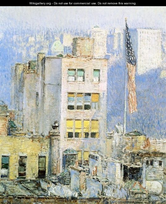 The Flag, Fifth Avenue - Frederick Childe Hassam