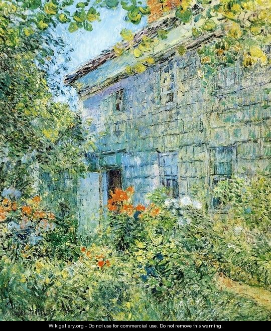 Old House and Garden, East Hampton - Frederick Childe Hassam