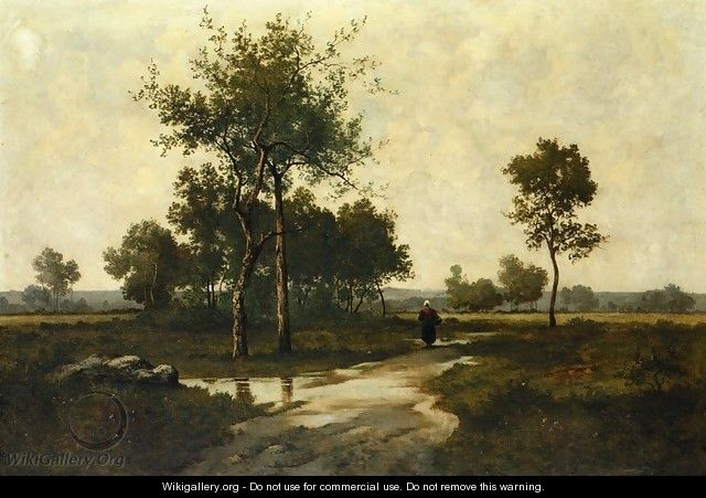Peasant in a Landscape - Leon Richet