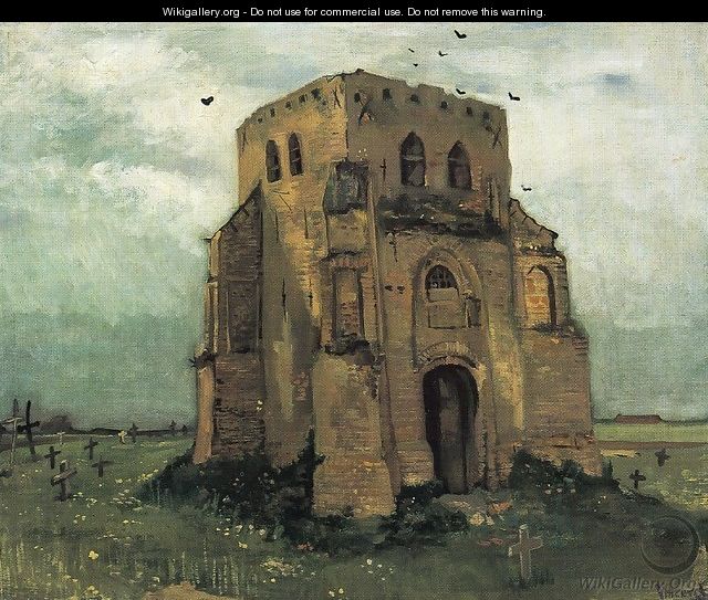 Country Churchyard and Old Church Tower - Vincent Van Gogh