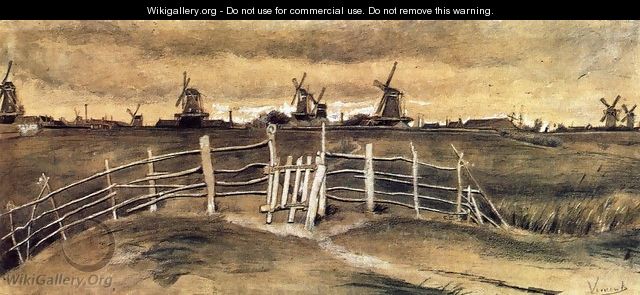 Windmils at Dordrecht - Vincent Van Gogh