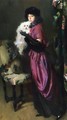 Elegant Woman with Her Dog - Albrogio Alciati