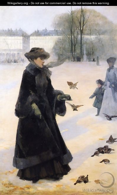 Winter Morning in the Tuileries Gardens, Paris - Jean Eugene Clary