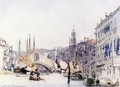 The Grand Canal, Venice, Looking towards The Rialto Bridge - William Callow