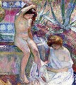 Marthe and Madame Lebasque at the Fountain - Henri Lebasque