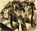 Two Women and an Man on an Avenue - August Macke