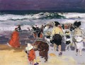 The Beach at Biarritz (sketch) - Joaquin Sorolla y Bastida