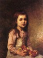Portrait of a Young Girl with Apples - Alexei Alexeivich Harlamoff