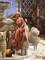 A Restful Moment by the Lion Fountain at the Alhambra, Spain - Margaret Murray Cookesley