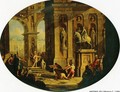 A Capriccio of a Classical Palace with Alexander at the Tomb of Achilles - Antonio Joli