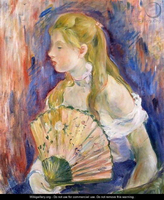 Girl with Fan - Berthe Morisot