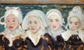 Four Breton Women at the Seashore - Charles Cottet