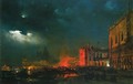 Night Festival on the Molo di San Marco upon the Feast Day of the Archduke Massimiliano d'Asborgo - Ippolito Caffi